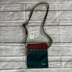 L.L.Bean Green and Burgundy Crossbody Bag